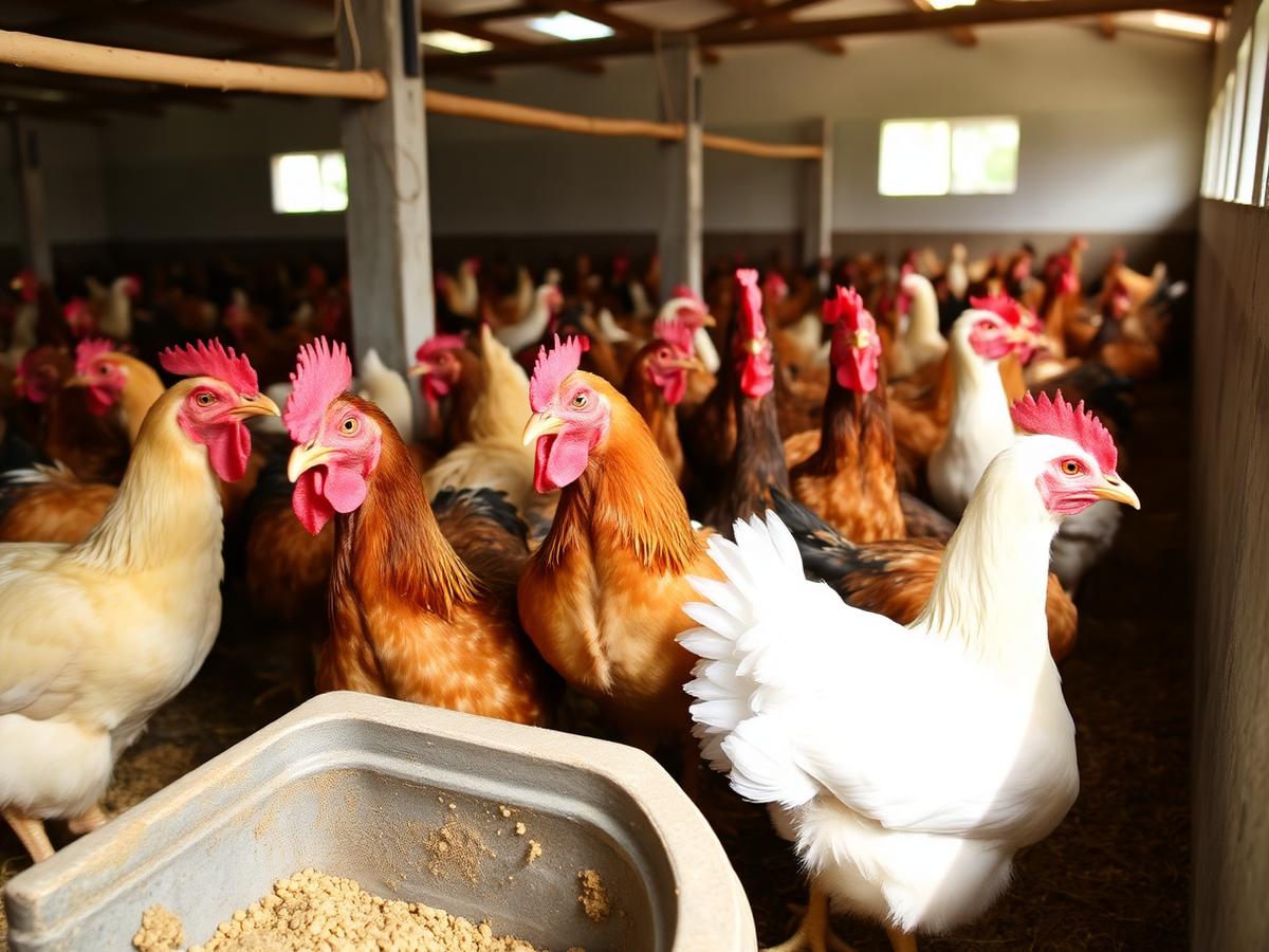 Livestock feeding inside a clean farm building in Narok County