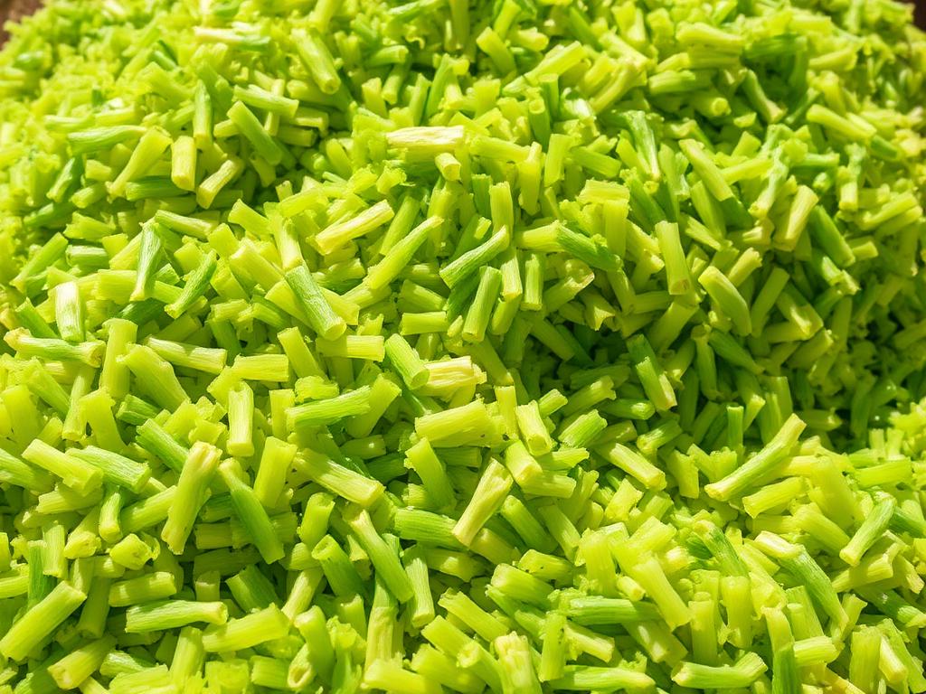 Heap of freshly chopped green maize silage